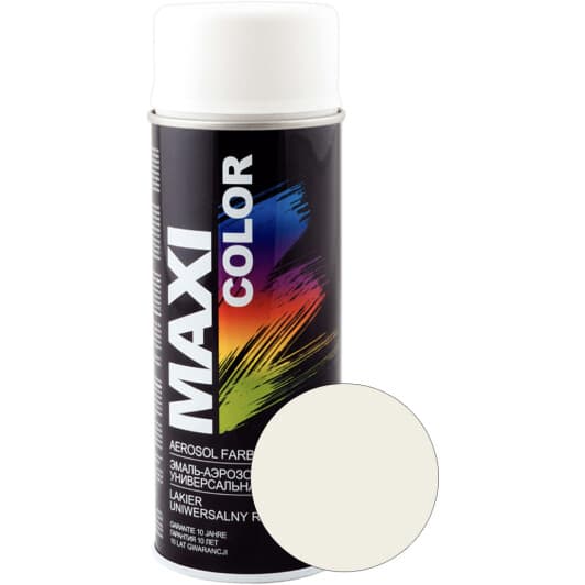Аэрозольная краска Maxi Color Универсальная белый RAL 9010 матовая 400 мл