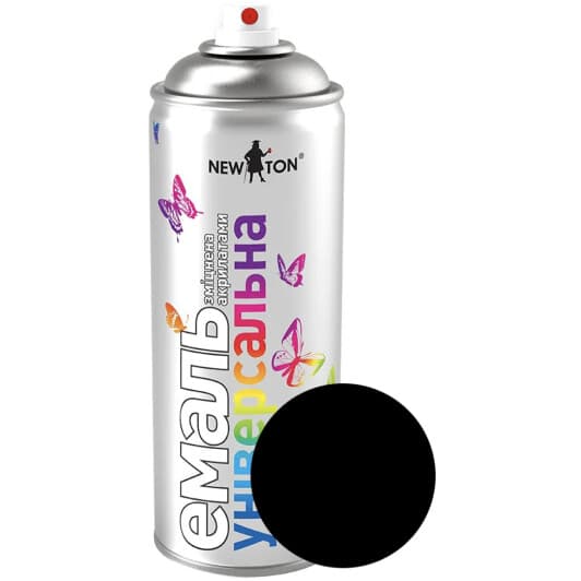 Аэрозольная краска New Ton Универсальная черный RAL 9005 глянцевая 400 мл
