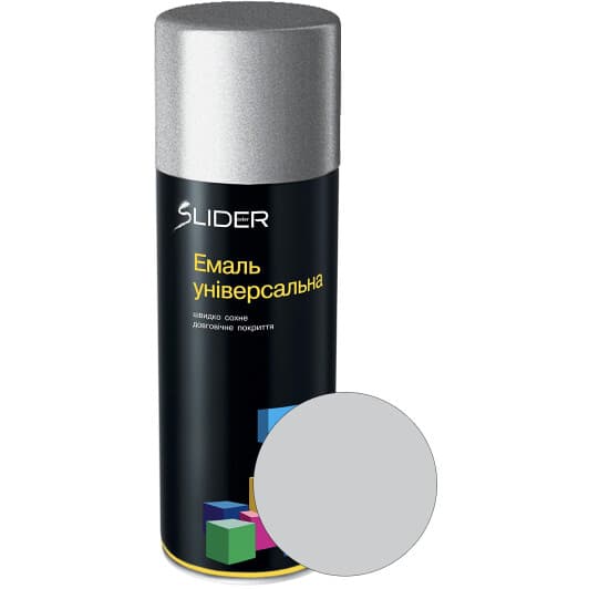Аэрозольная краска Slider Универсальная бело-алюминиевый RAL 9006 глянцевая 400 мл
