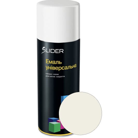 Аэрозольная краска Slider Универсальная белый RAL 9010 глянцевая 400 мл