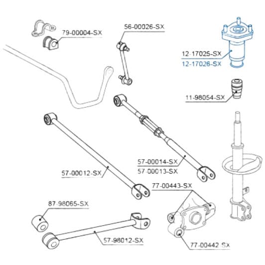 12-17026-SX Stellox Опора амортизатора