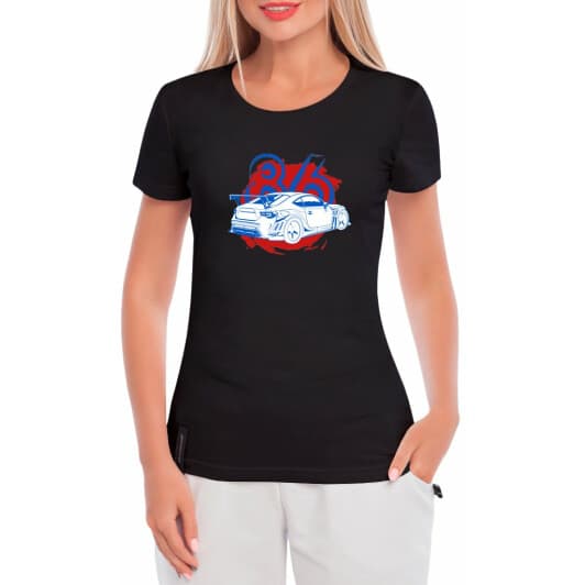 Футболка жіноча Globuspioner класична Toyota GT 86 чорна принт спереду