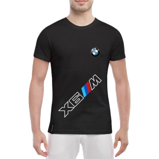 Футболка мужская Globuspioner классическая BMW X6 M черная принт спереди