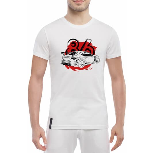 Футболка мужская Globuspioner классическая Toyota GT 86 белая принт спереди