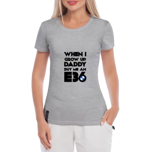 Футболка женская Globuspioner классическая BMW E36 серая принт спереди