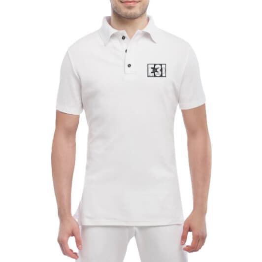 Футболка чоловіча Globuspioner поло E31 біла принт спереду
