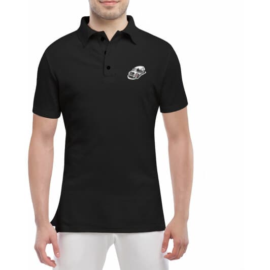 Футболка мужская Globuspioner поло Volkswagen Golf черная принт спереди