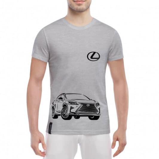 Футболка чоловіча Globuspioner класична Lexus RX сіра принт спереду