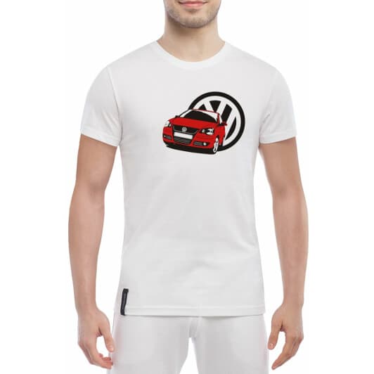 Футболка мужская Globuspioner классическая Volkswagen Polo белая принт спереди