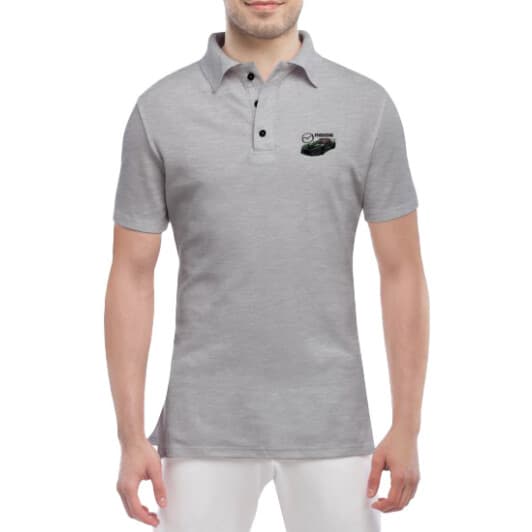 Футболка мужская Globuspioner поло Mazda RX-7 серая принт спереди