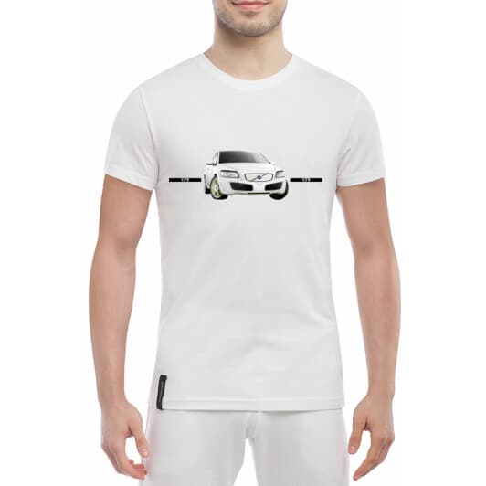 Футболка чоловіча Globuspioner класична Volvo V79 біла принт спереду