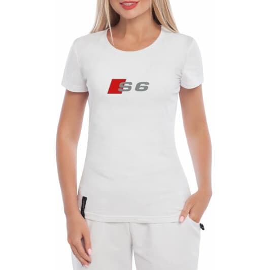 Футболка жіноча Globuspioner класична Audi S6 біла принт спереду