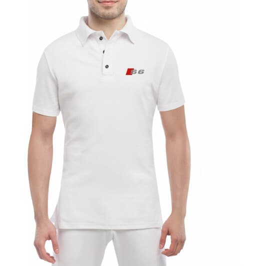 Футболка мужская Globuspioner поло Audi S6 белая принт спереди