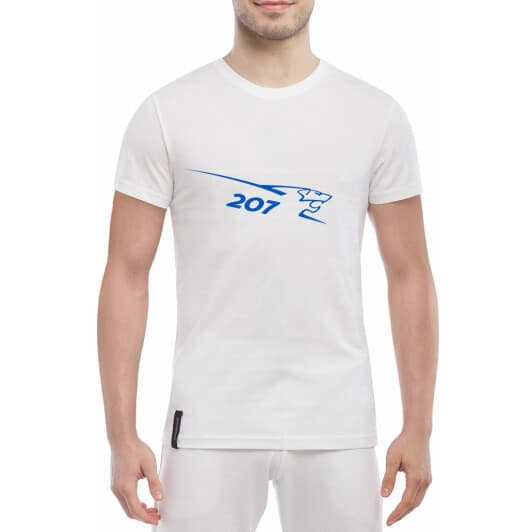 Футболка мужская Globuspioner классическая Peugeot 207 белая принт спереди