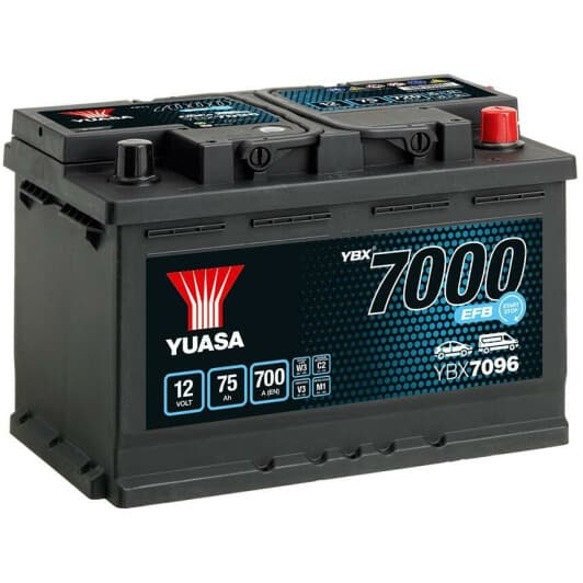 Аккумулятор Yuasa 6 CT-75-R EFB Start Stop YBX7096