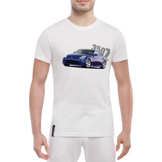 Футболка чоловіча Globuspioner класична Nissan 350Z біла принт спереду