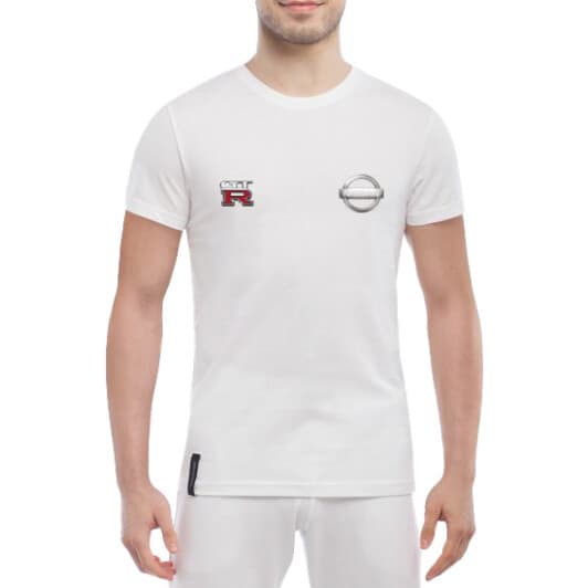 Футболка чоловіча Globuspioner класична Nissan GTR біла принт спереду