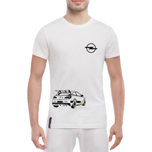 Футболка мужская Globuspioner классическая Opel 100 белая принт спереди
