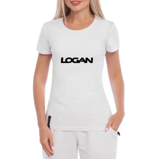 Футболка женская Globuspioner классическая Renault Logan белая принт спереди