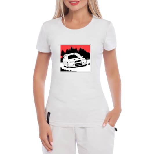 Футболка женская Globuspioner классическая Skoda Fabia белая принт спереди