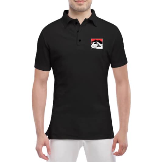 Футболка мужская Globuspioner поло Skoda Fabia черная принт спереди