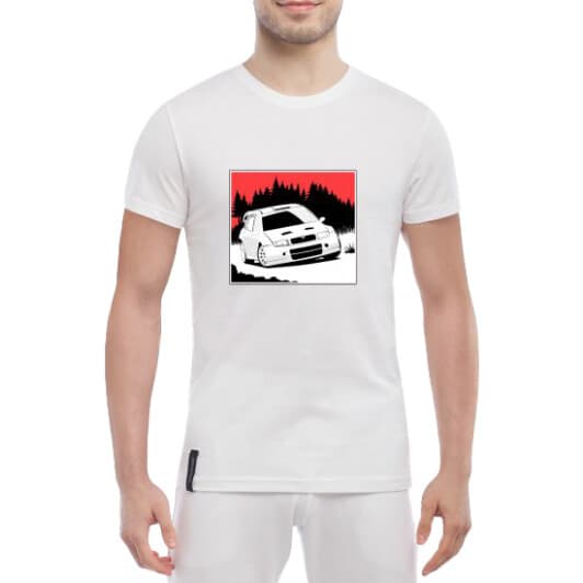 Футболка мужская Globuspioner классическая Skoda Fabia белая принт спереди