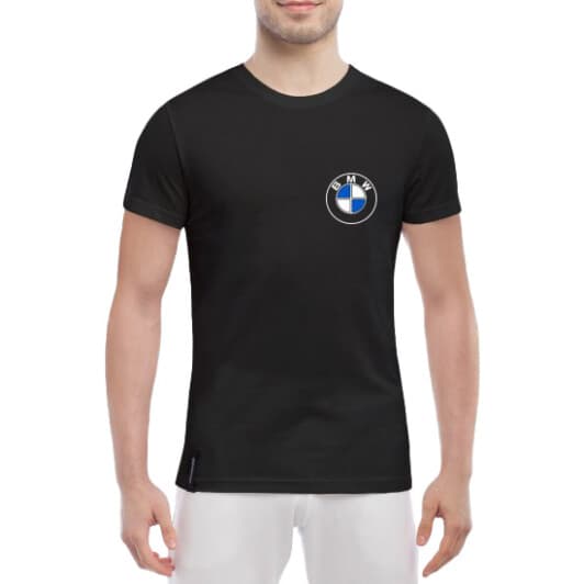 Футболка мужская Globuspioner классическая BMW Retro Logo черная принт спереди