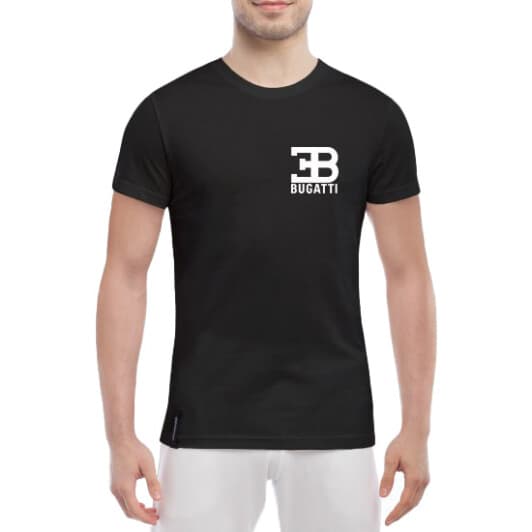 Футболка чоловіча Globuspioner класична Bugatti Logo чорна принт спереду