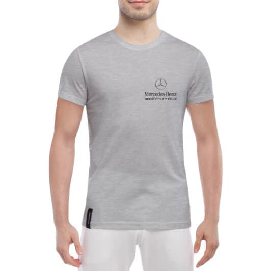 Футболка чоловіча Globuspioner класична Mercedes AMG сіра принт спереду