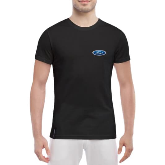 Футболка мужская Globuspioner классическая Ford Logo черная принт спереди