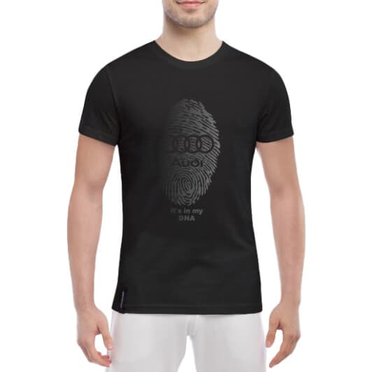 Футболка чоловіча Globuspioner класична Audi DNA чорна принт спереду