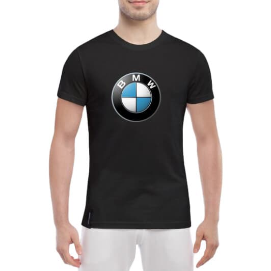 Футболка чоловіча Globuspioner класична BMW Big Logo чорна принт спереду