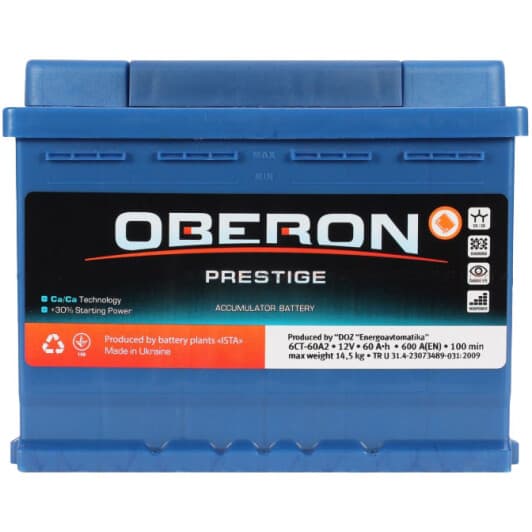 Аккумулятор Oberon 6 CT-60-R Prestige AKBLU10201