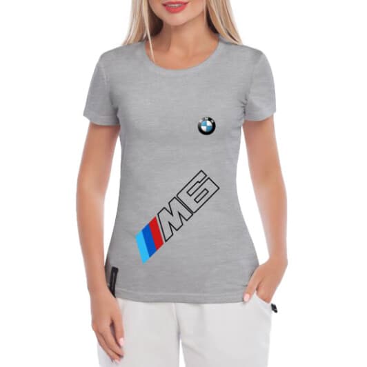 Футболка женская Globuspioner классическая BMW M6 серая принт спереди