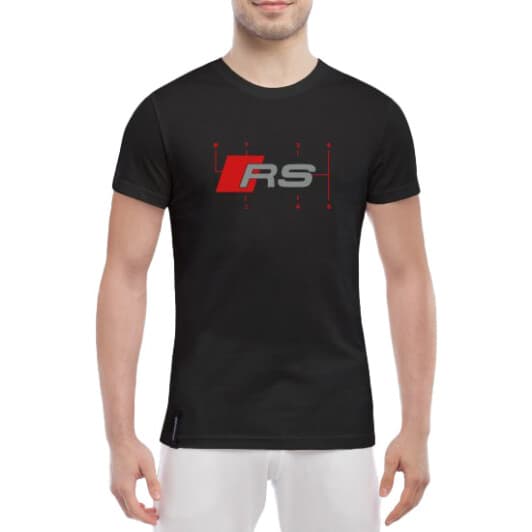 Футболка чоловіча Globuspioner класична Audi RS чорна принт спереду