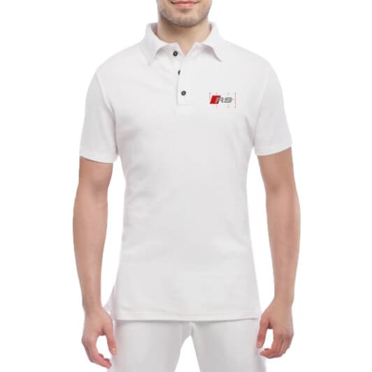 Футболка мужская Globuspioner поло Audi RS белая принт спереди