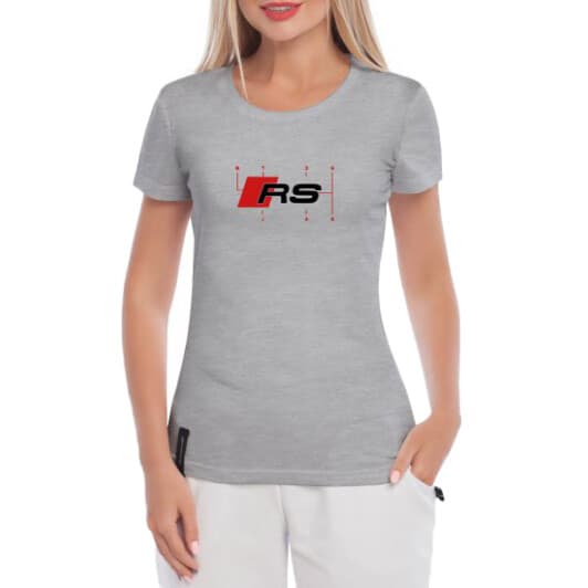 Футболка женская Globuspioner классическая Audi RS серая принт спереди