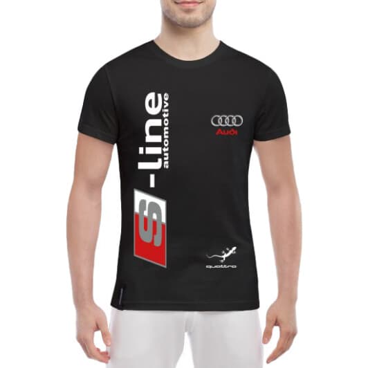 Футболка мужская Globuspioner классическая Audi S-Line черная принт спереди