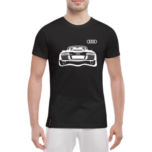 Футболка мужская Globuspioner классическая Audi R8 черная принт спереди