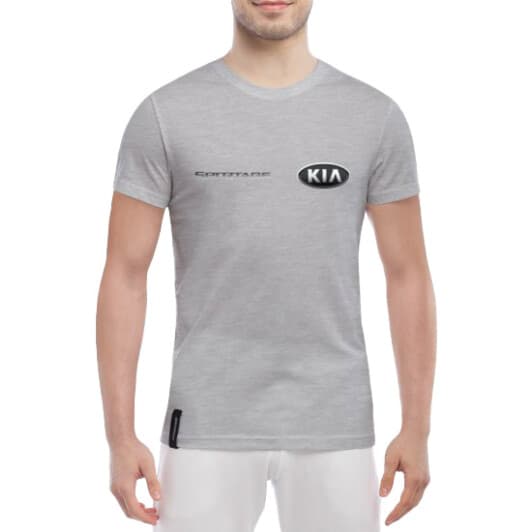 Футболка мужская Globuspioner классическая Kia Sportage серая принт спереди