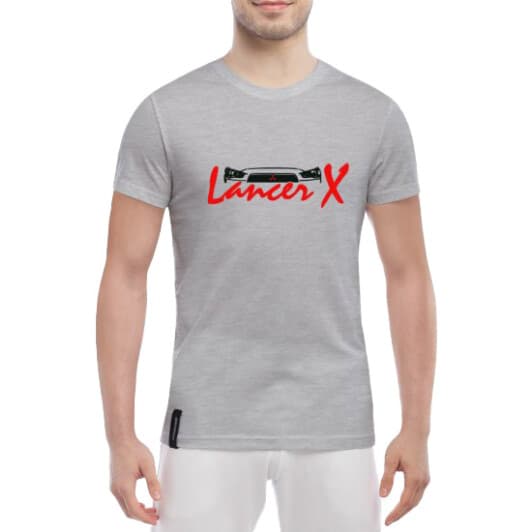 Футболка чоловіча Globuspioner класична Lancer X сіра принт спереду
