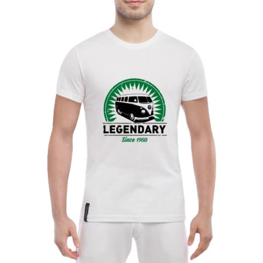 Футболка мужская Globuspioner классическая Legendary Since 1950 белая принт спереди