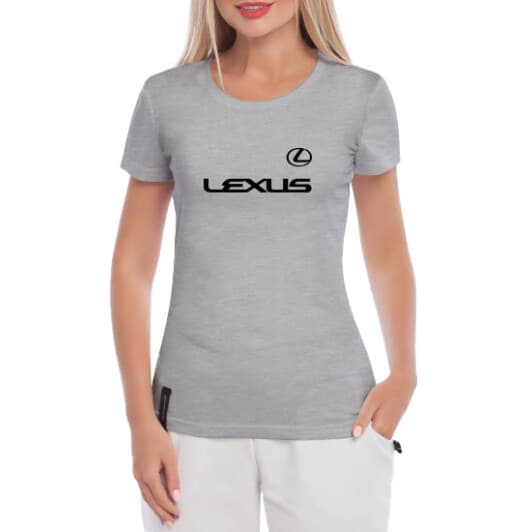 Футболка жіноча Globuspioner класична Lexus Logo сіра принт спереду