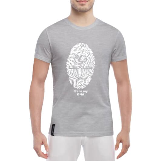 Футболка чоловіча Globuspioner класична Lexus DNA сіра принт спереду