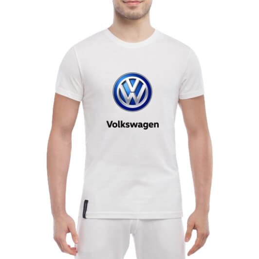 Футболка мужская Globuspioner классическая Volkswagen Logo белая принт спереди