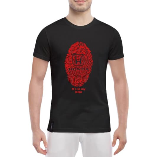 Футболка чоловіча Globuspioner класична Honda DNA чорна принт спереду