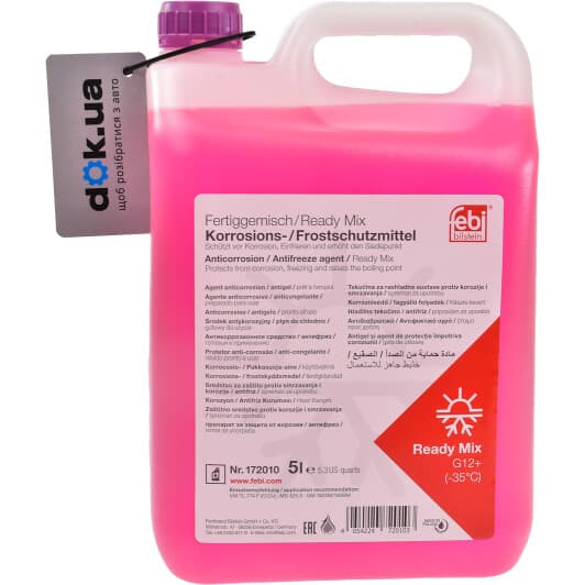 Febi G12+ фиолетовый -35 °C, 5 л (172010) готовый антифриз