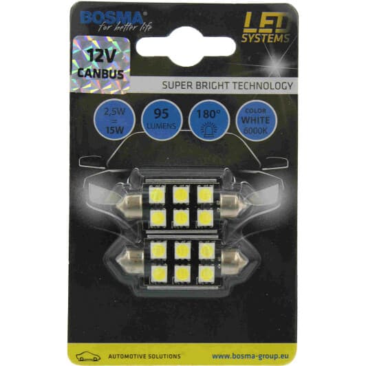Автолампа Bosma Canbus (6 SMD) SV8,5 2,5 W 3864