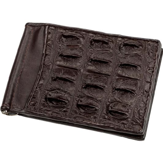 Зажим для купюр Crocodile Leather 18170 цвет коричневый