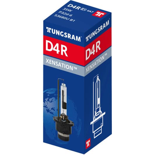 Автолампа Tungsram XENSATION D4R P32d-6 35 W прозрачная 53680U
